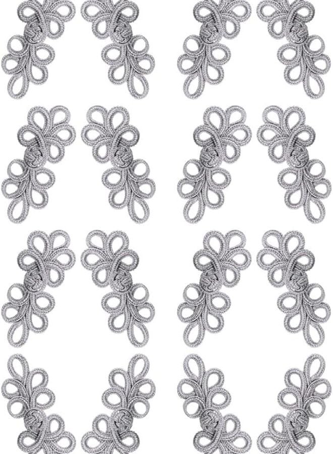 16 قطعة من أزرار الخياطة الفضية اللؤلؤية ذات الطراز الصيني للحرف اليدوية DIY والملابس التقليدية - Image 1